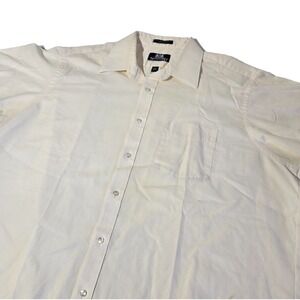 Vintage Stafford Shirt Mens 17.5 White Short Sleeve Button Up‎ Rockability